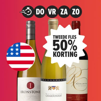 Weekenddeal wijnen uit de VS nu tweede fles 50% korting